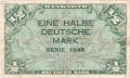 German Federal Republic 1/2 Deutsche Mark, 1948